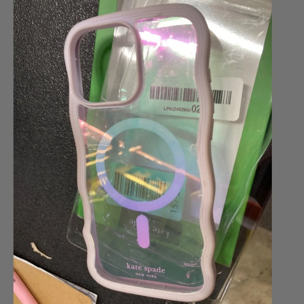 kate spade iridescent MagSafe iPhone 16 PRO MAX Case with pink bumper